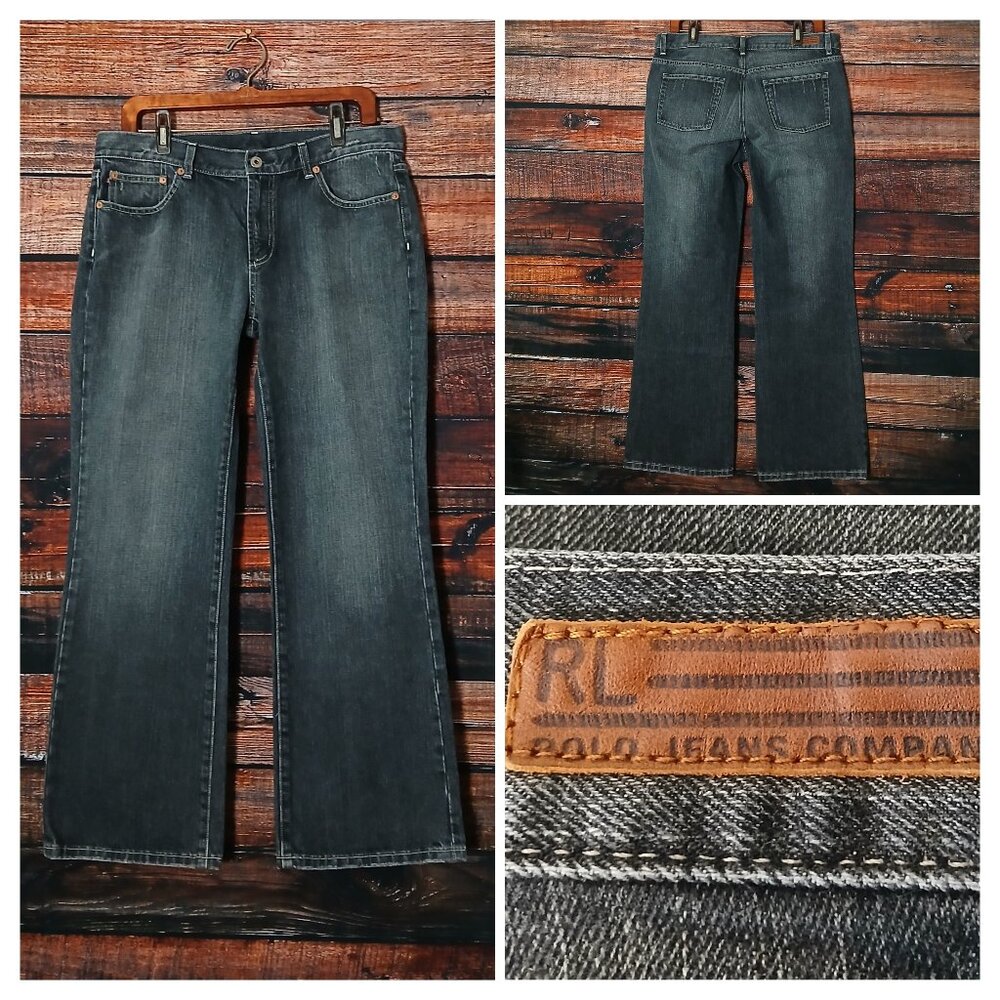 Ralph Lauren Polo Vintage Jeans 12 Kelly Jean Low Rise Boot Cut Distressed